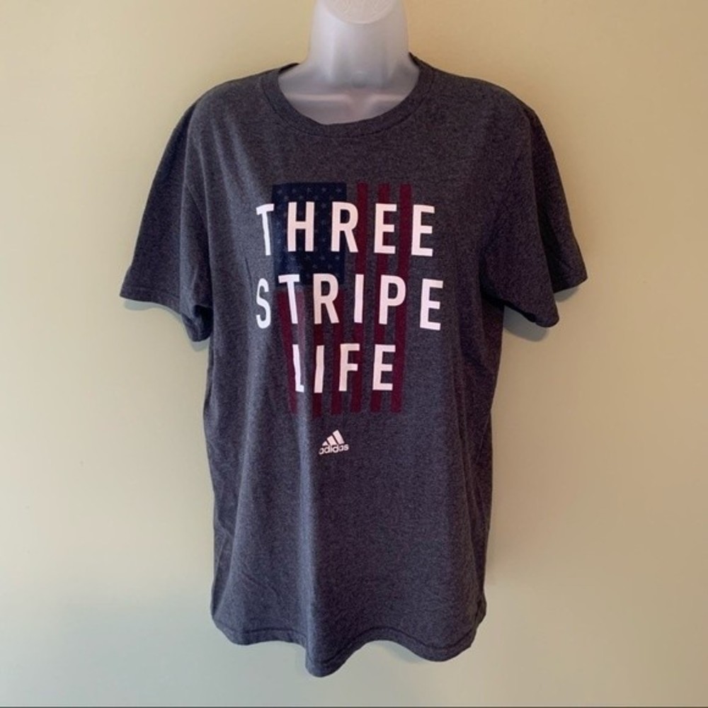 Adidas Three Stripes Life Flag Tee, Size Medium